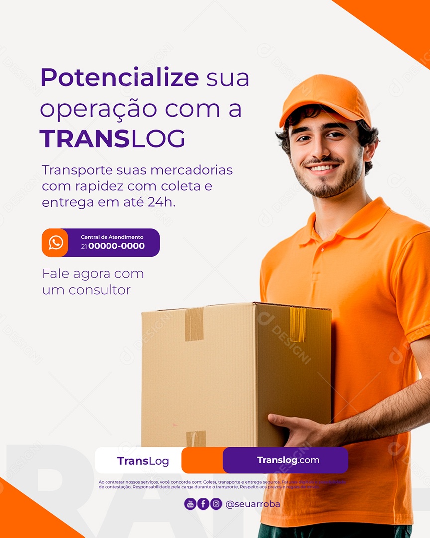 Transportadora Potencialize sua Operação Social Media PSD Editável