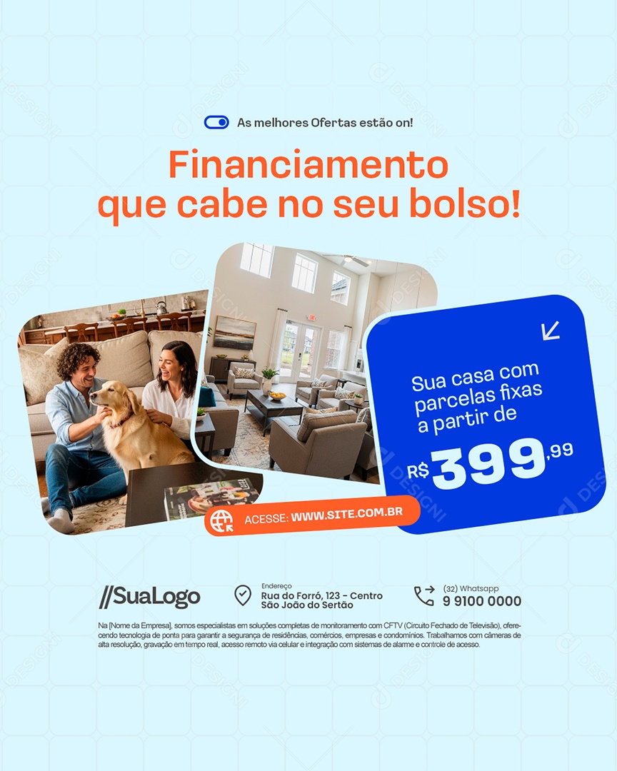 Imobiliária Financiamento Que Cabe no Seu Bolso Social Media PSD Editável