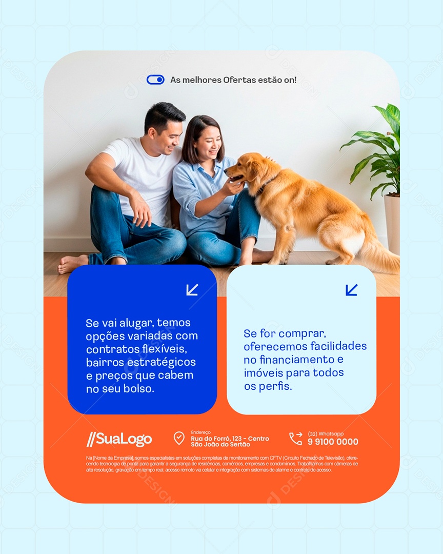 Imobiliária Se For Comprar Oferecemos Facilidades Social Media PSD Editável