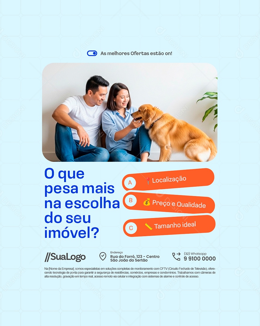 Imobiliária As Melhores Ofertas Estão On Social Media PSD Editável