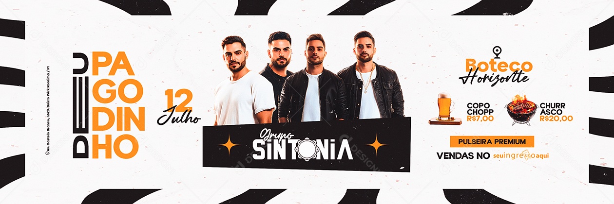 Carrossel Flyer Pagodinho Boteco Horizonte Social Media PSD Editável