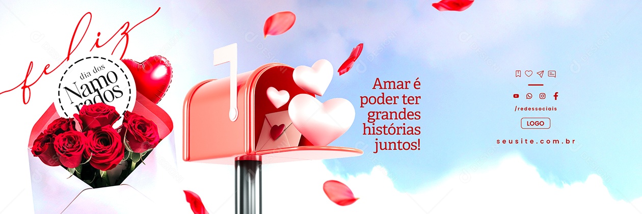 Carrossel Feliz Dia dos Namorados 12 de Junho Social Media PSD Editável