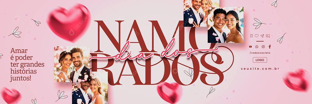 Carrossel Dia dos Namorados 12 de Junho Social Media PSD Editável