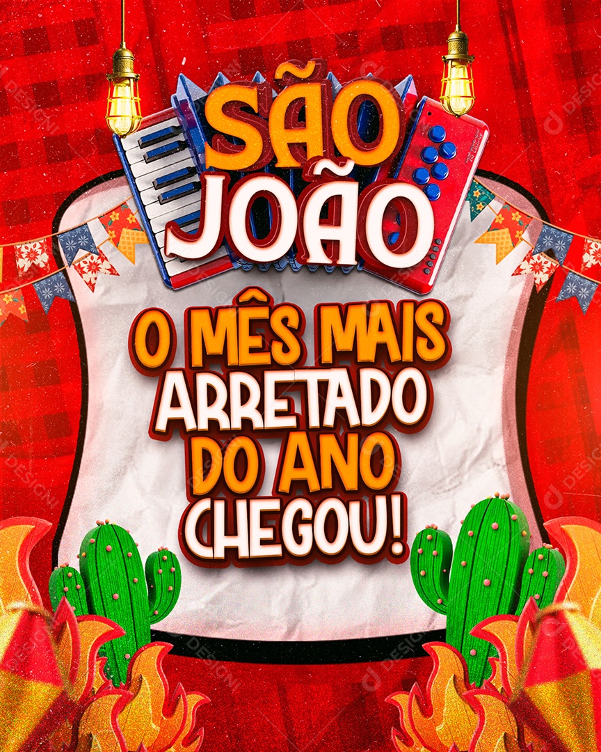 São João O Mês Mais Arretado Chegou Social Media PSD Editável