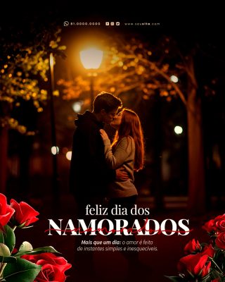 Feliz Dia dos Namorados 12 de junho Social Media PSD Editável