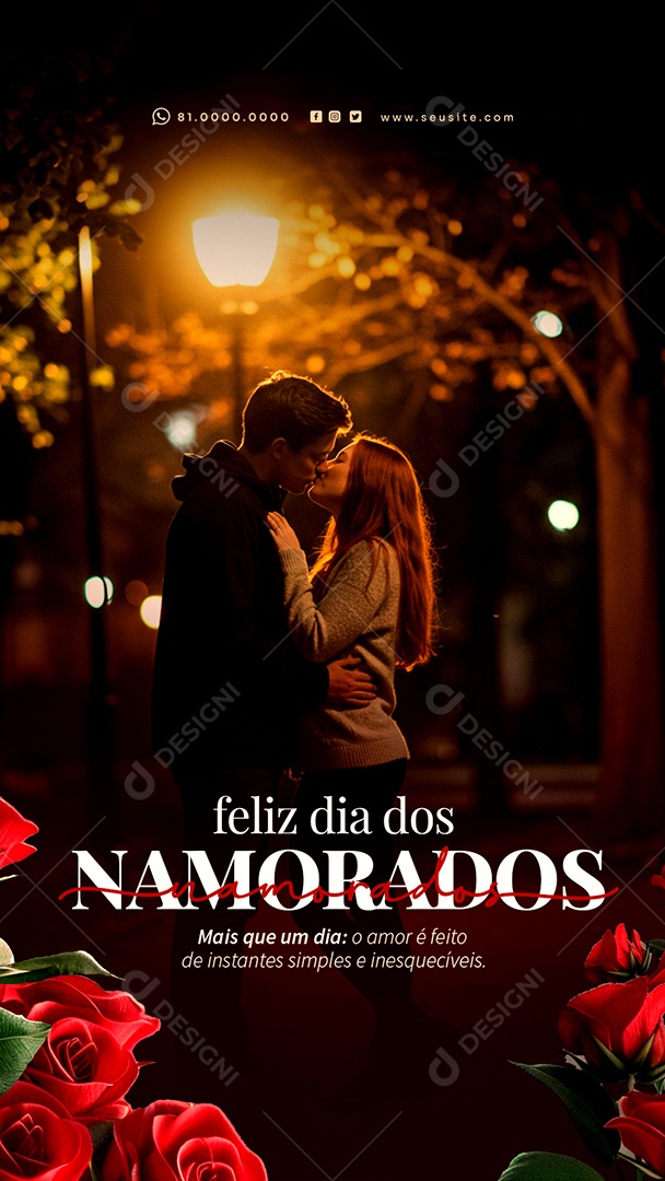 Story Feliz Dia dos Namorados 12 de junho Social Media PSD Editável