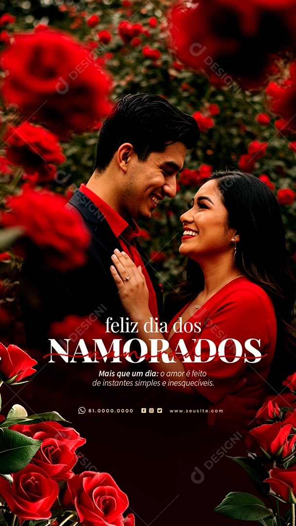 Story Feliz Dia dos Namorados 12 de junho Social Media PSD Editável