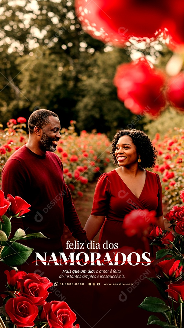 Story Feliz Dia dos Namorados 12 de junho Social Media PSD Editável