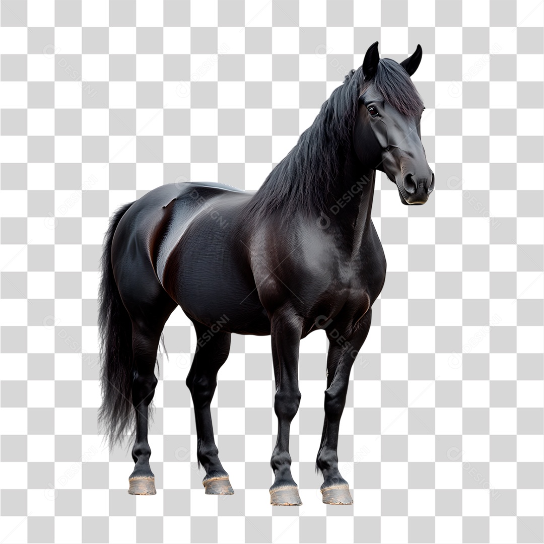 Cavalo Preto PNG Transparente