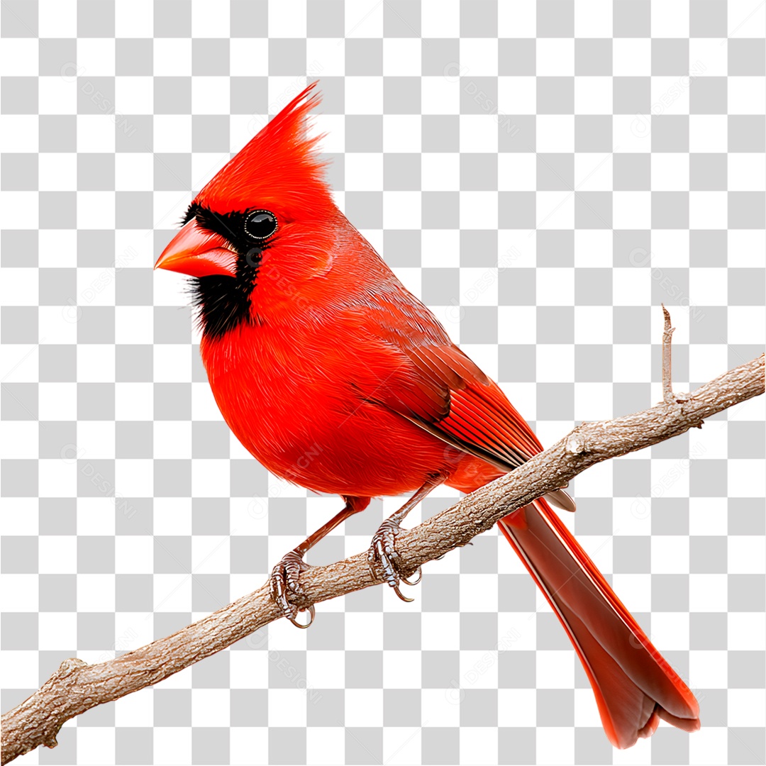 Cardeal de Topete Vermelho PNG Transparente