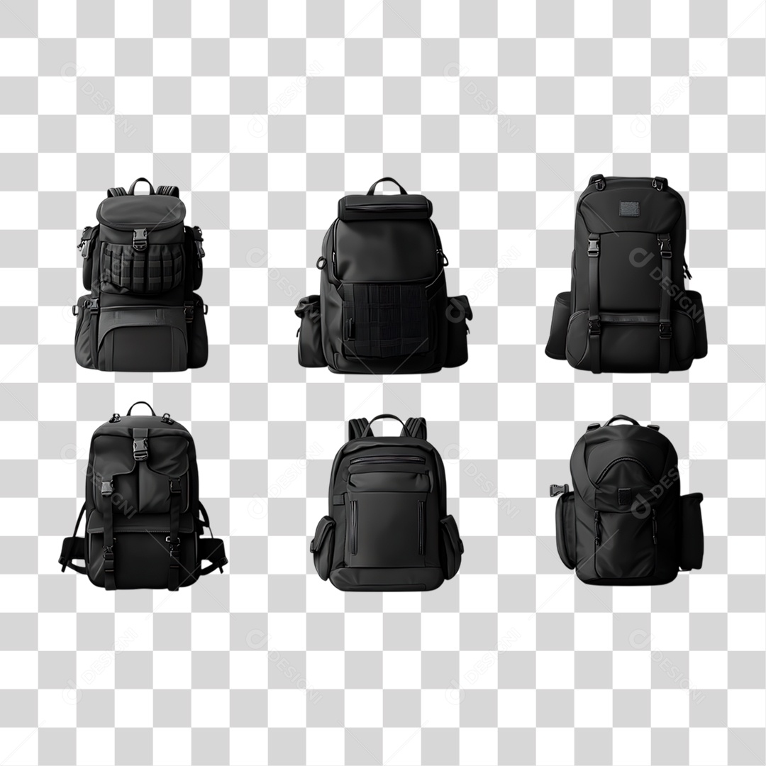 Mochilas Preta PNG Transparente