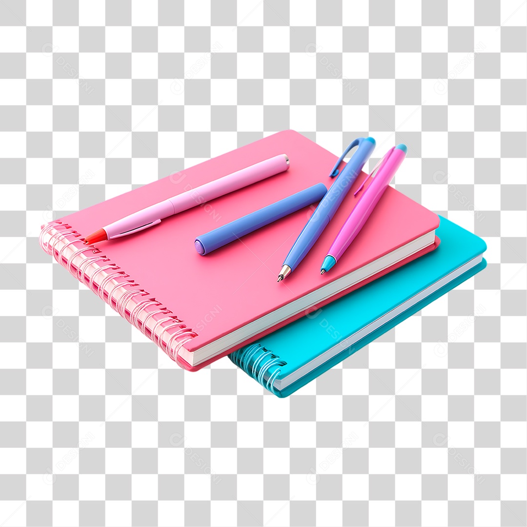 Caderno Rosa PNG Transparente