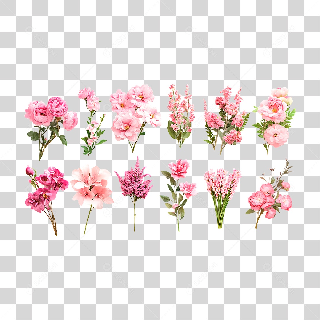 Flores Rosas PNG Transparente