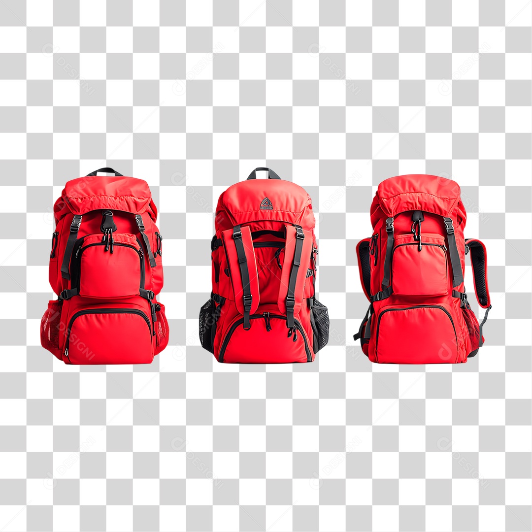 Mochilas Vermelha PNG Transparente