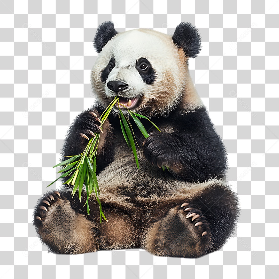 Panda Comendo PNG Transparente