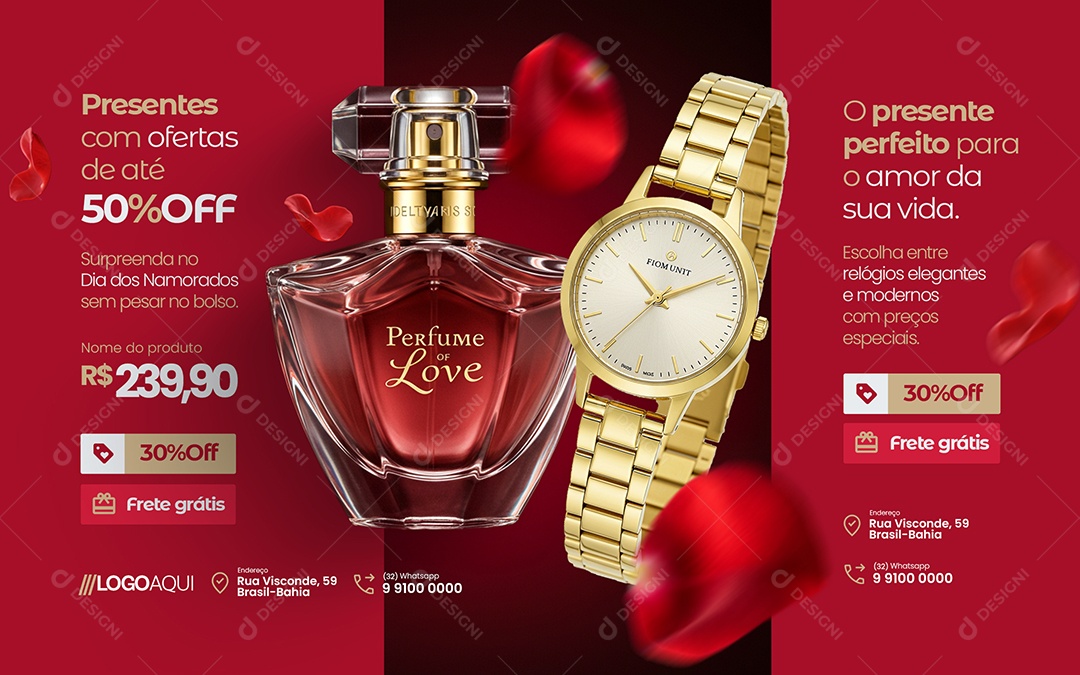 Carrossel Perfume Relógios Presentes Social Media PSD Editável