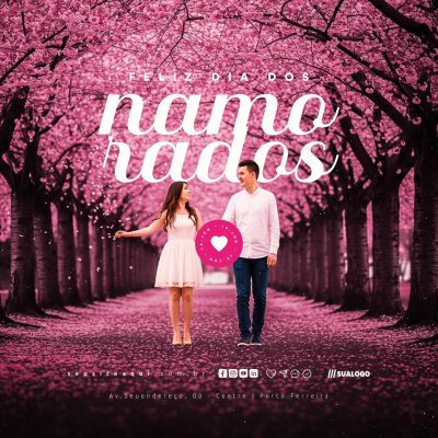 Feliz Dia dos Namorados 12 de Junho Social Media PSD Editável