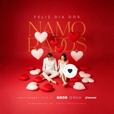 Feliz Dia dos Namorados 12 de Junho Social Media PSD Editável