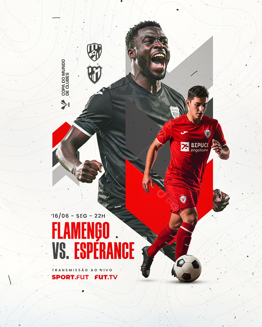 Copa do Mundo de Clubes Flamengo VS Esperance Social Media PSD Editável