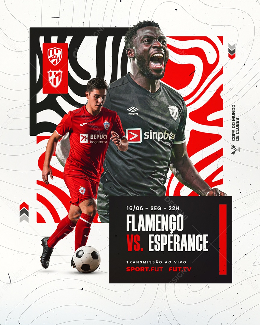 Copa do Mundo de Clubes Flamengo VS Esperance Social Media PSD Editável