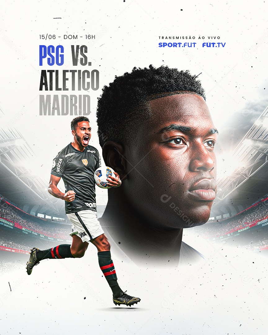 Copa do Mundo de Clubes PSG VS Atletico Madrid Social Media PSD Editável