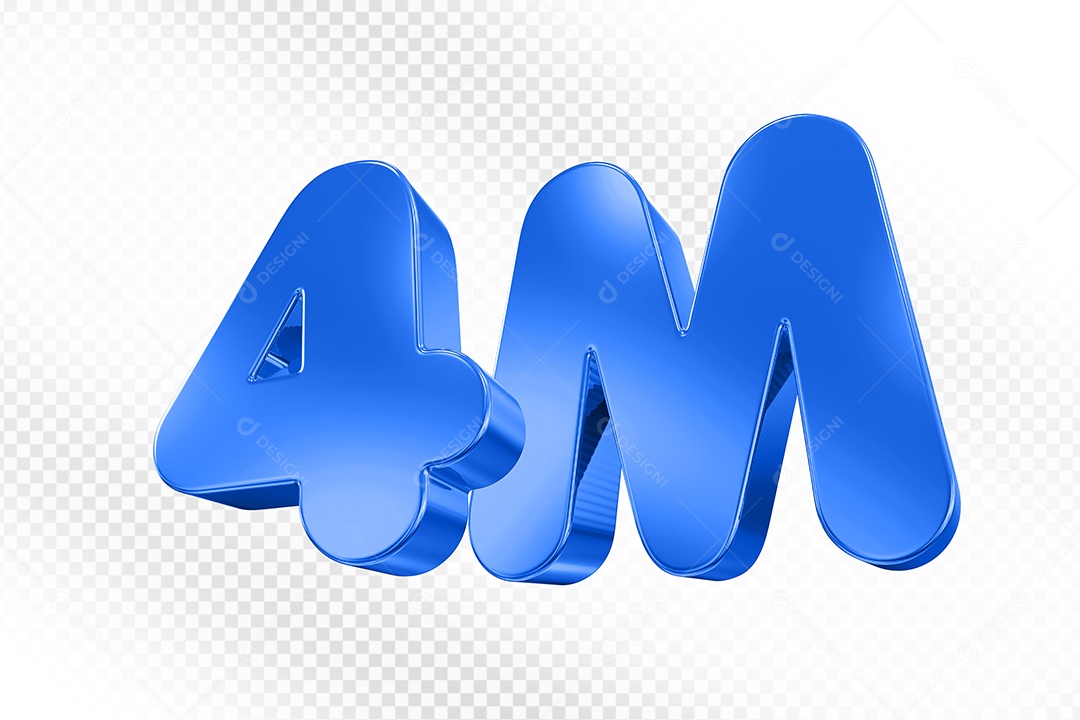 Elemento 3D Número 1K Azul Para Composição PSD