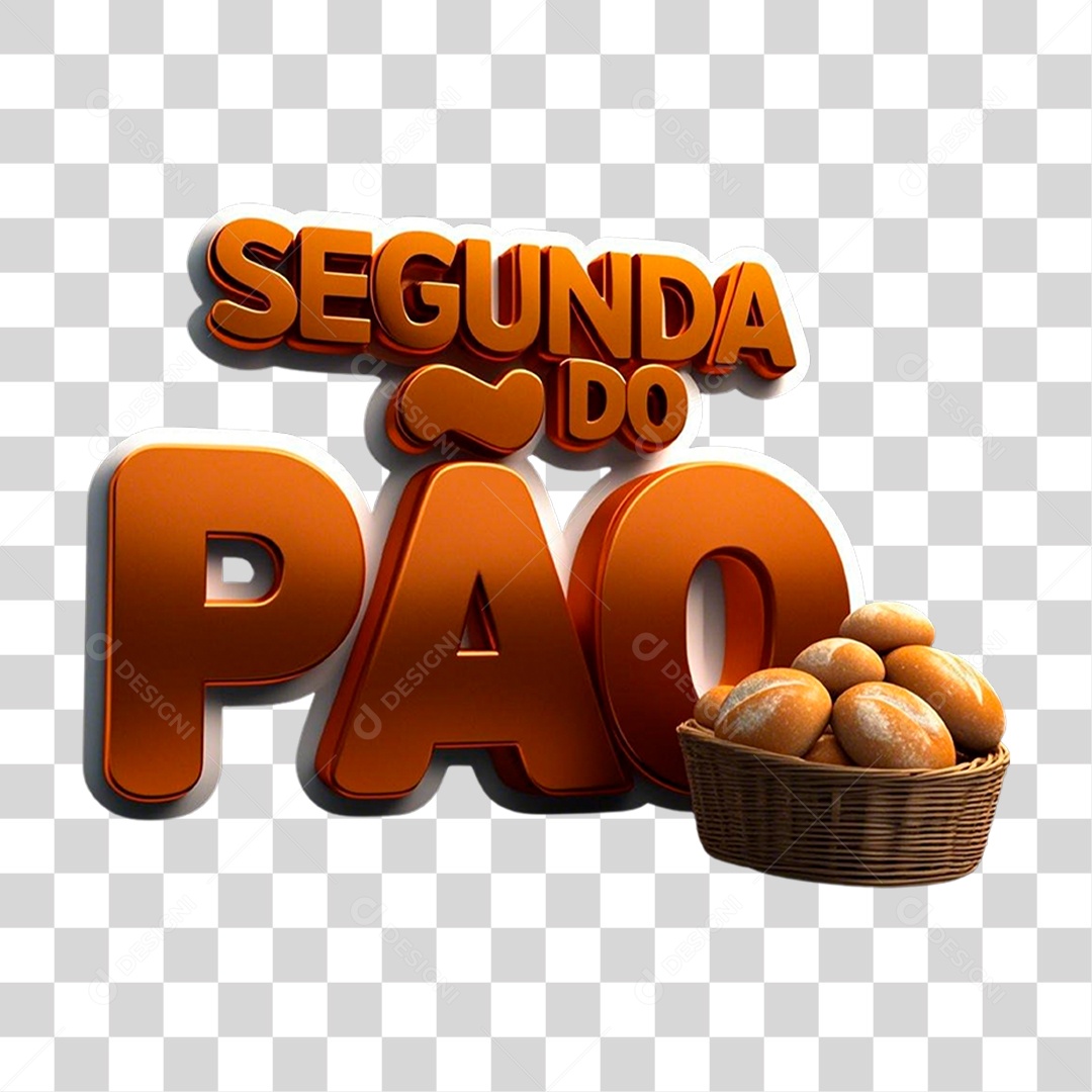 Selo 3D Segunda do Pão PNG Transparente