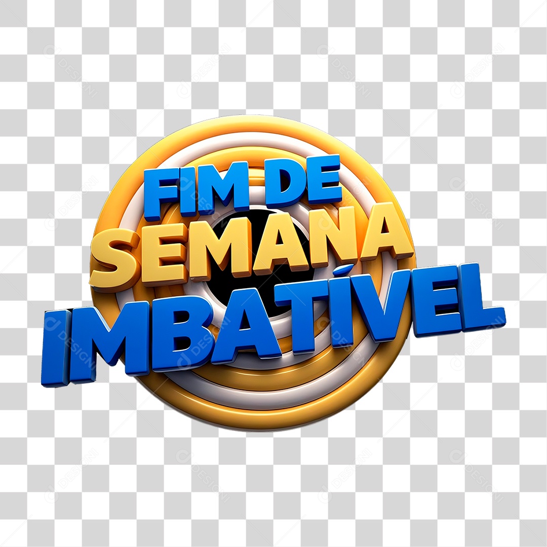 Selo 3D Fim de Semana Imbatível PNG Transparente