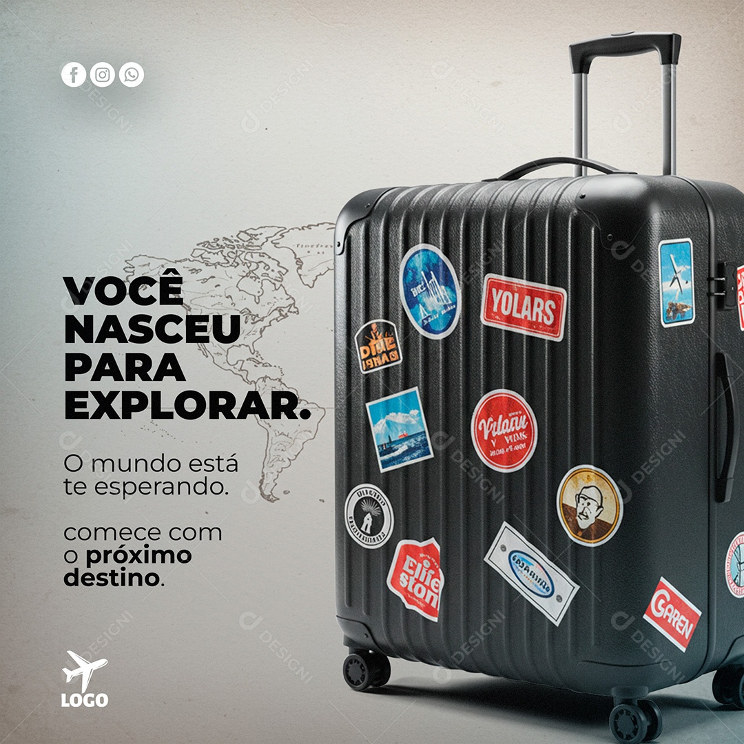 Post Social Media Agência de Viagens Template PSD Editável