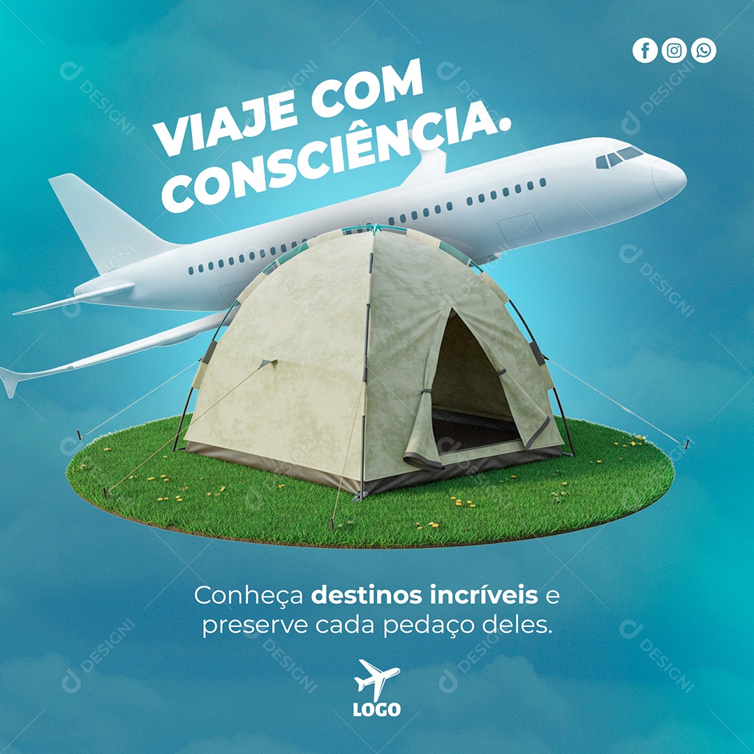 Post Social Media Agência de Viagens Template PSD Editável