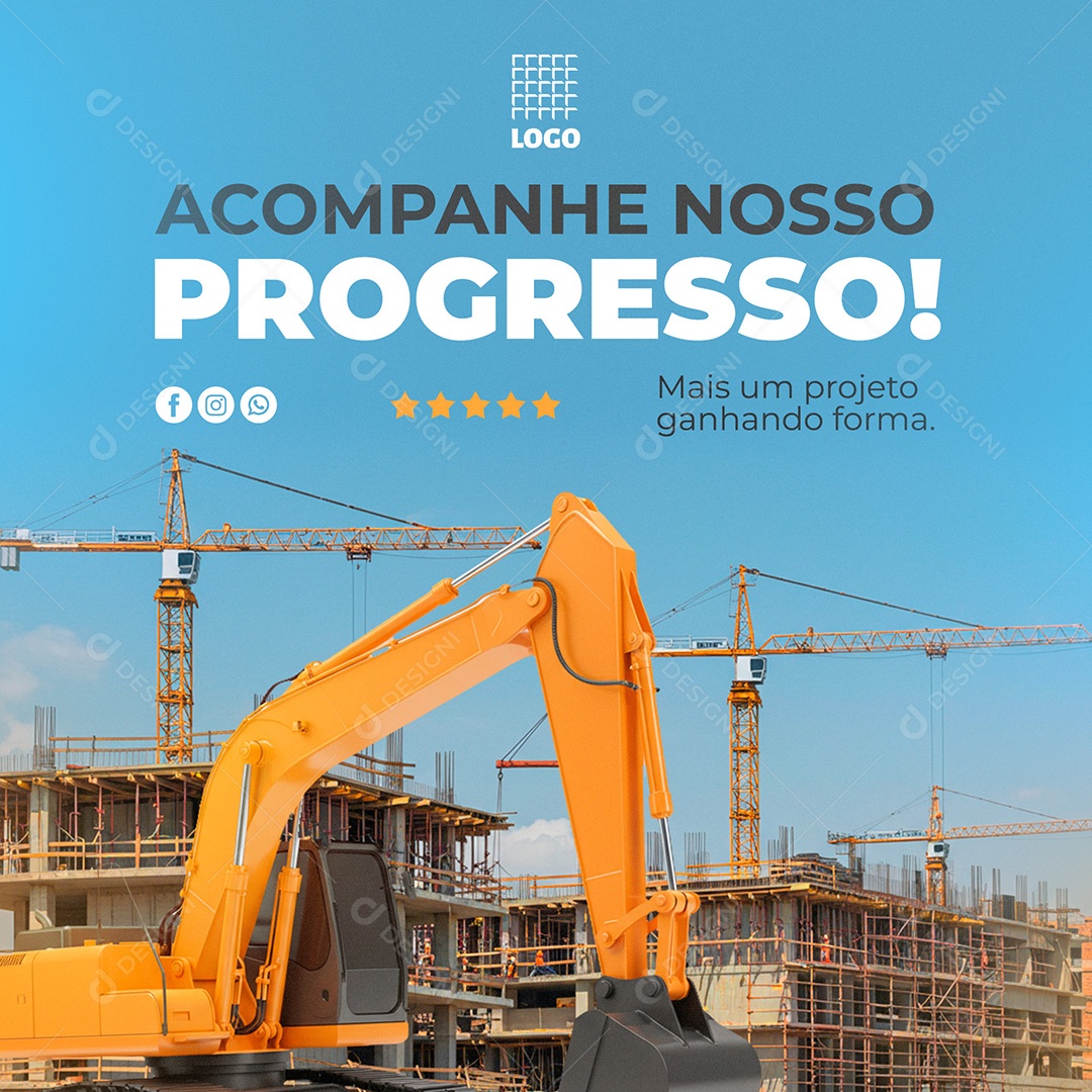 Post Social Media Contruação Civil Template PSD Editável
