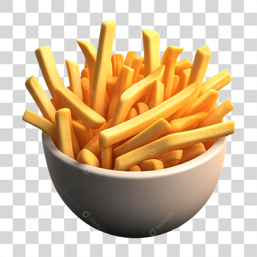 Tigela de Batata Frita PNG Transparente