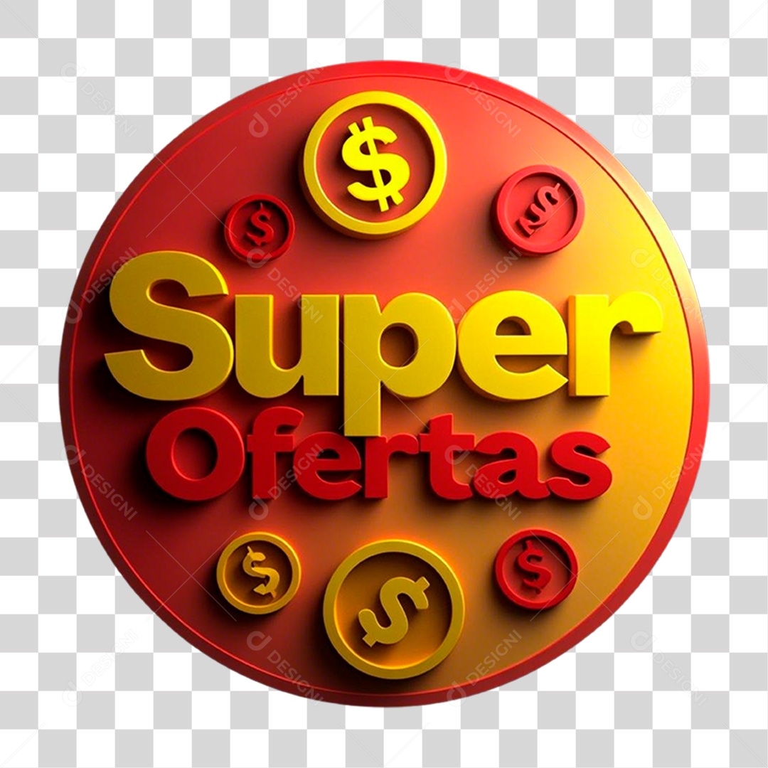 Selo 3D Super Ofertas PNG Transparente
