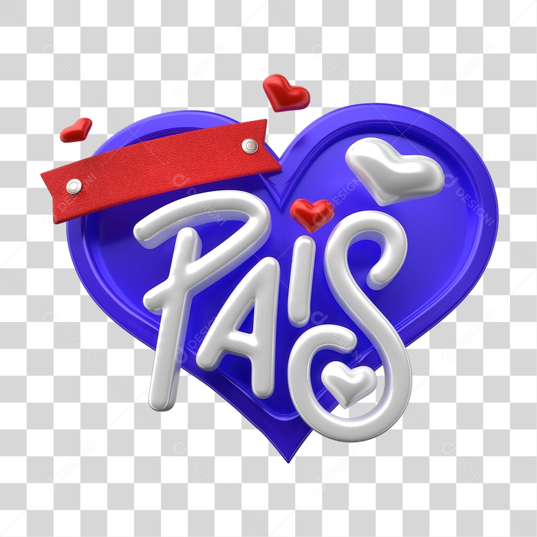 Selo 3D Pais para Composição PNG Transparente