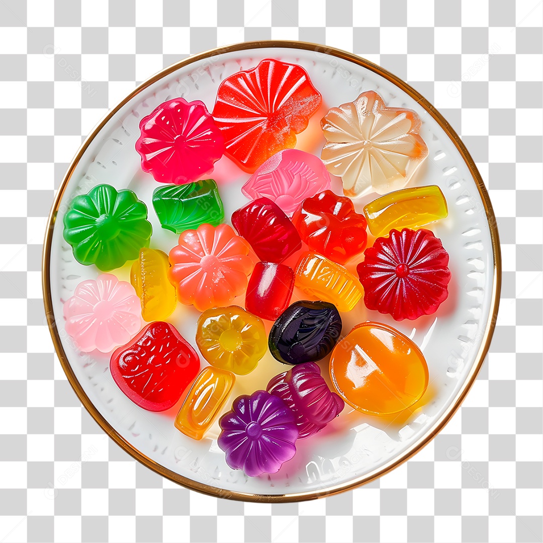 Prato de Balas PNG Transparente