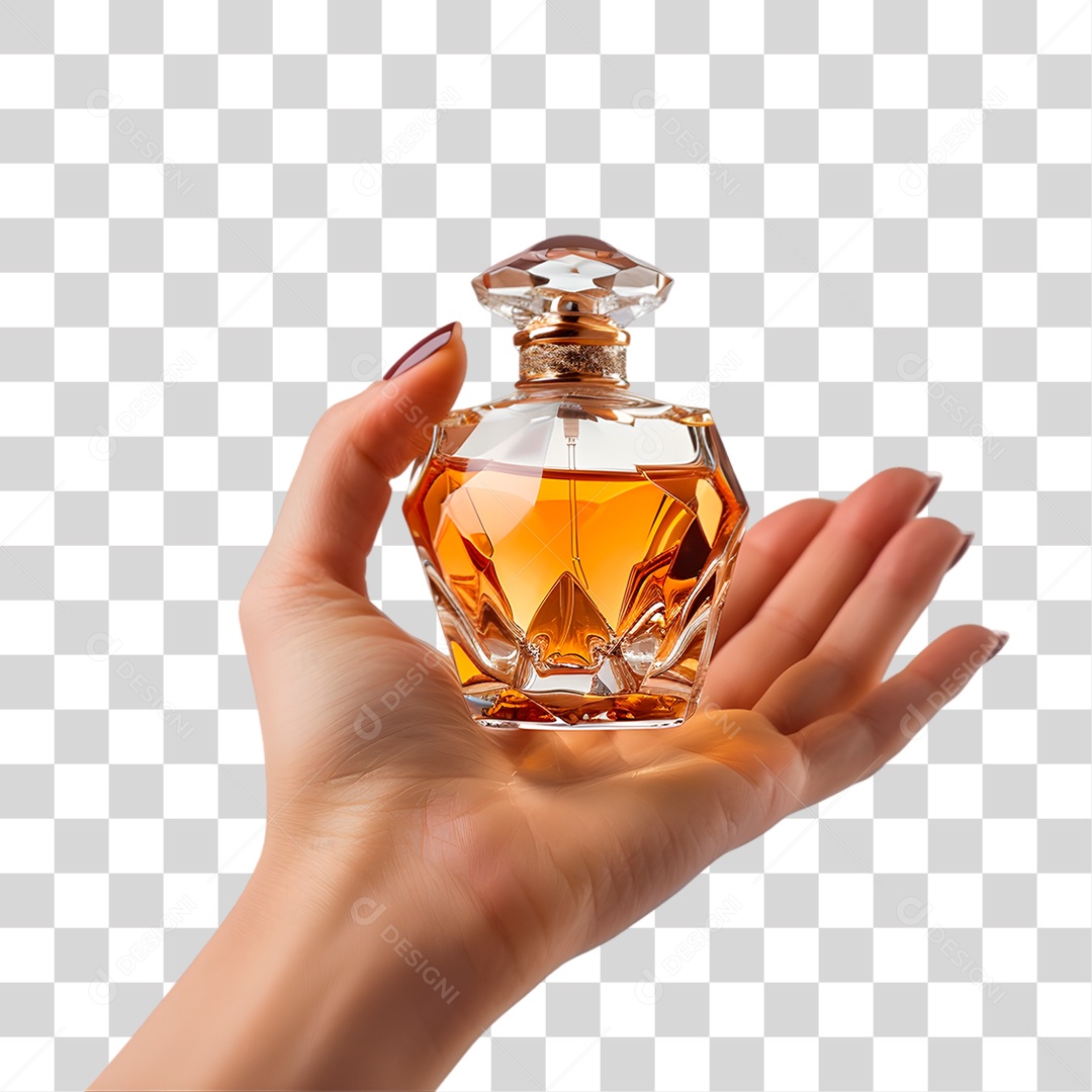Mão Segurando Perfume PNG Transparente