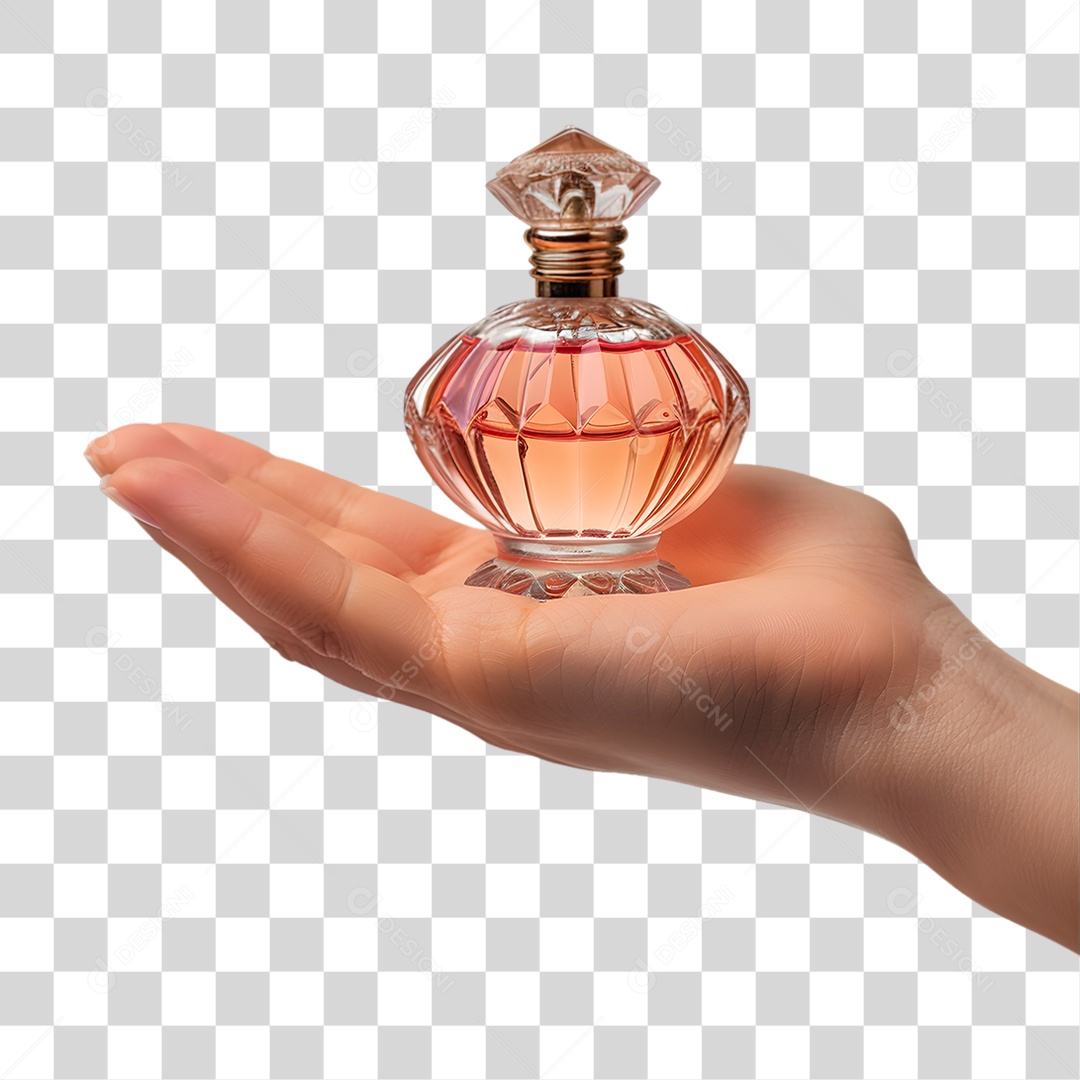 Mão Segurando Perfume PNG Transparente