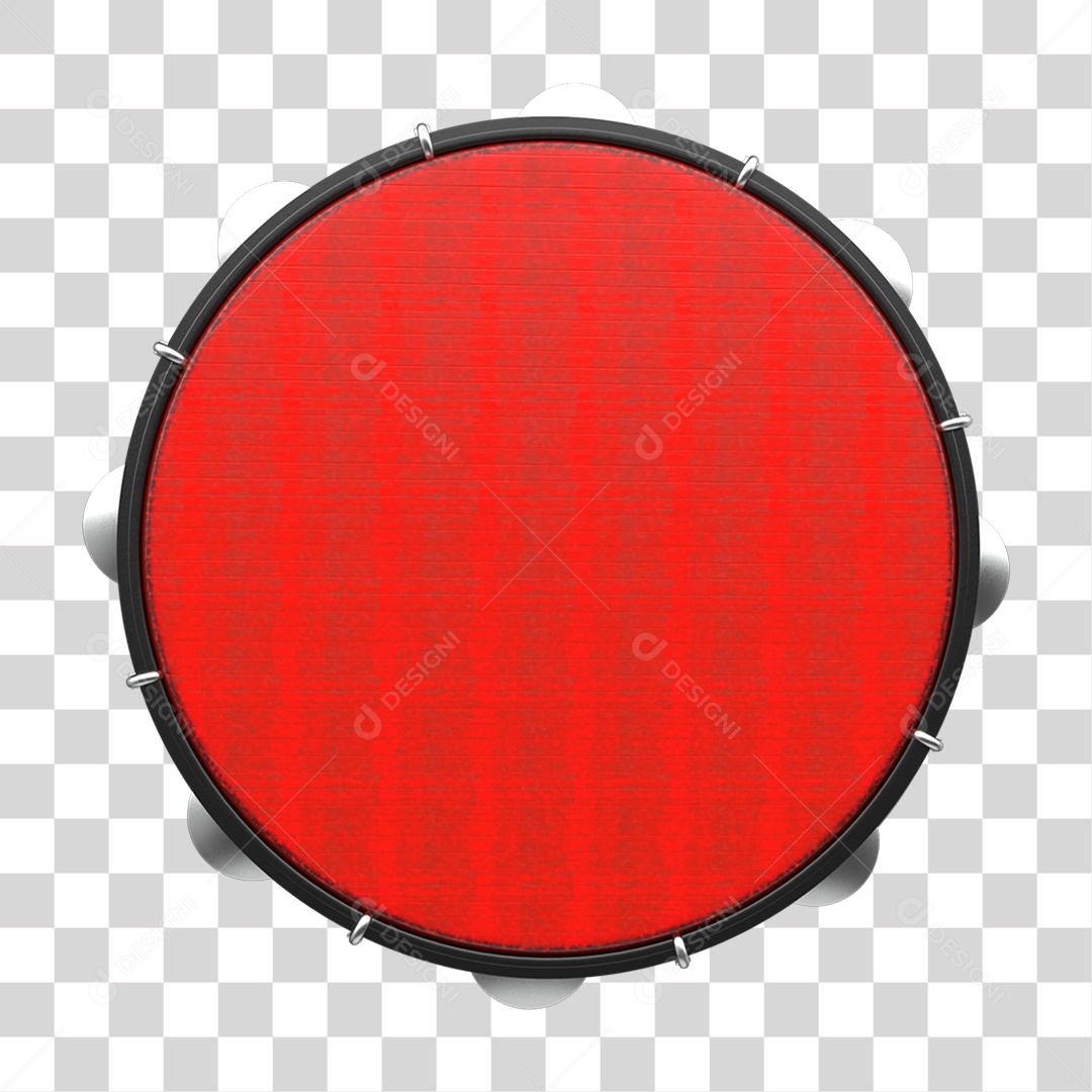 Elemento 3D Pandeiro PNG Transparente