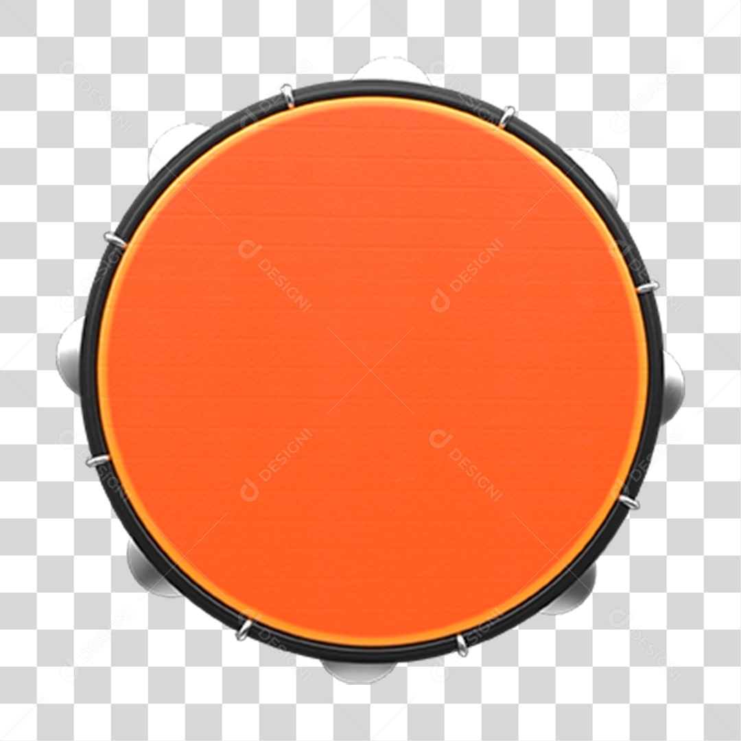 Elemento 3D Pandeiro PNG Transparente
