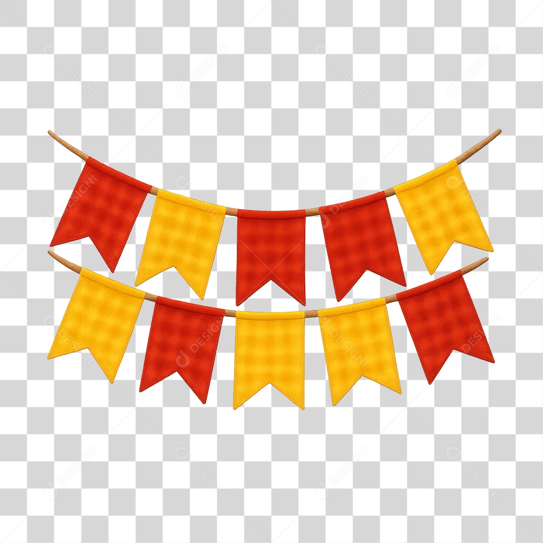 Elemento 3D Bandeirola PNG Transparente