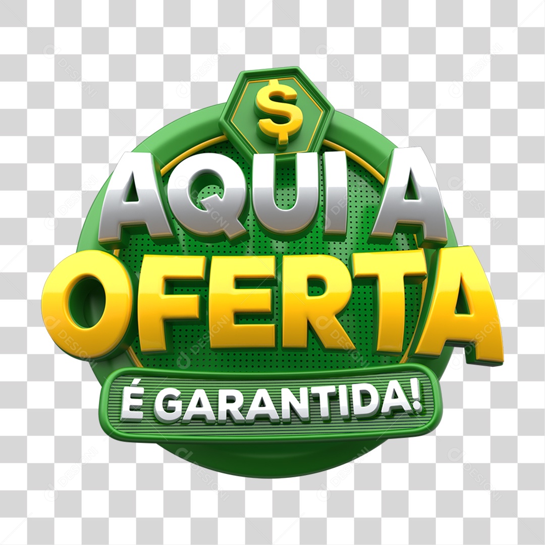 Selo 3D Aqui a Oferta é Garantida PNG Transparente