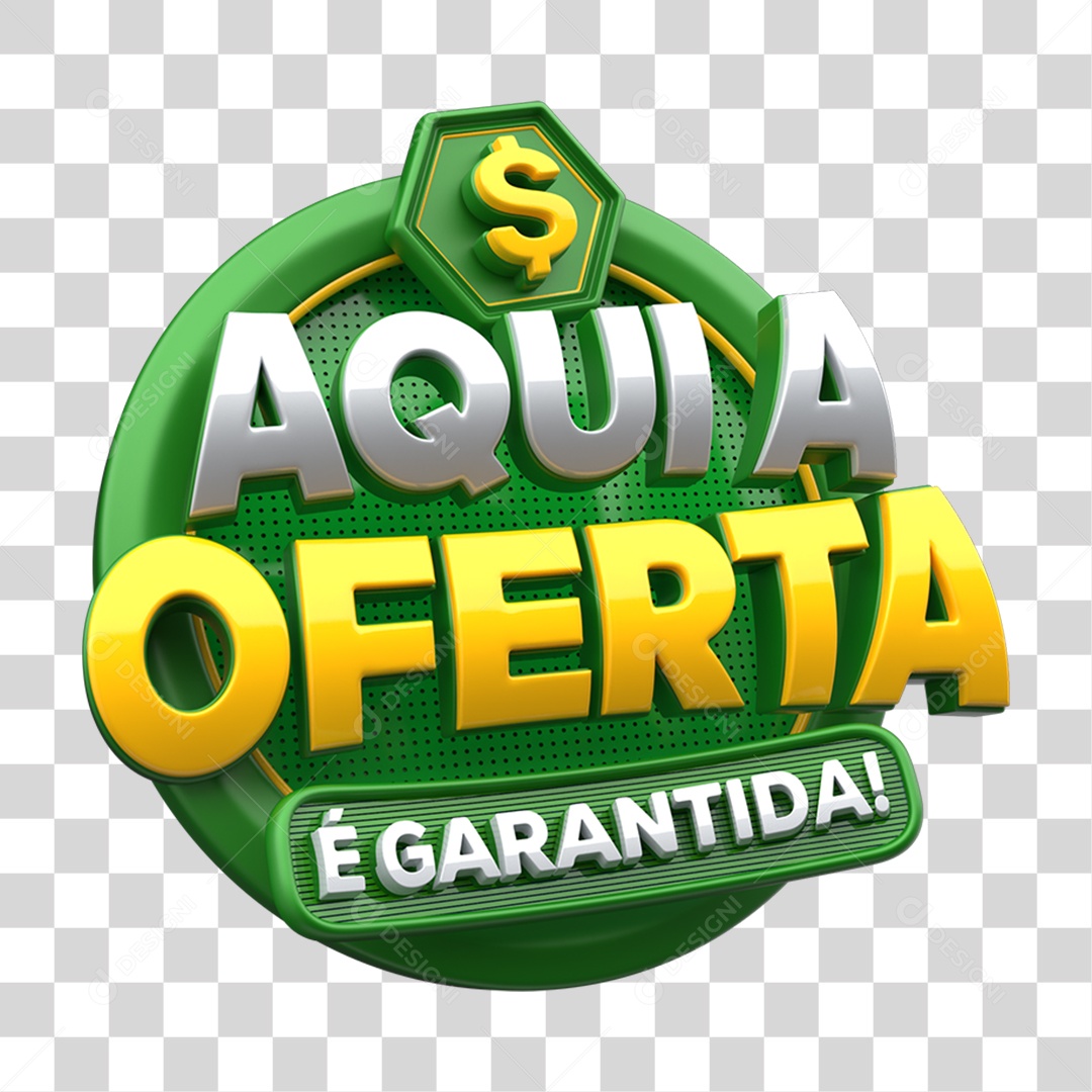 Selo 3D Aqui a Oferta é Garantida PNG Transparente