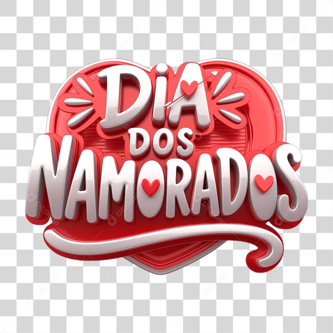 Selo 3D Dia dos Namorados PNG Transparente