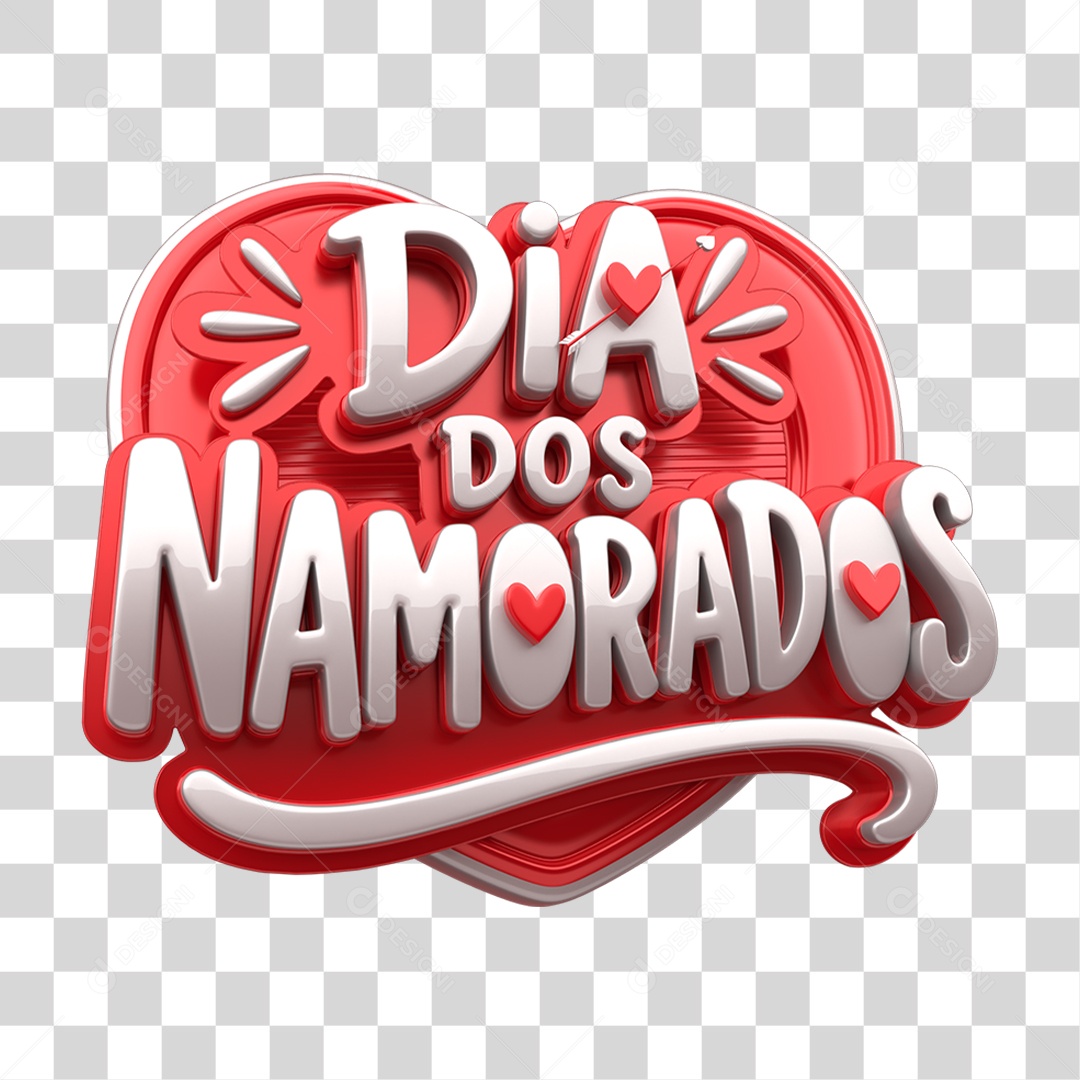 Selo 3D Dia dos Namorados PNG Transparente