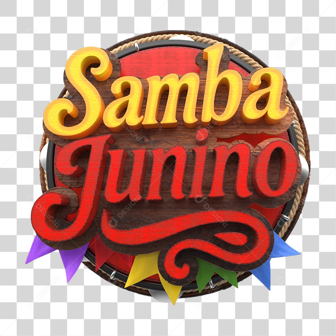 Selo 3D Samba Junino PNG Transparente