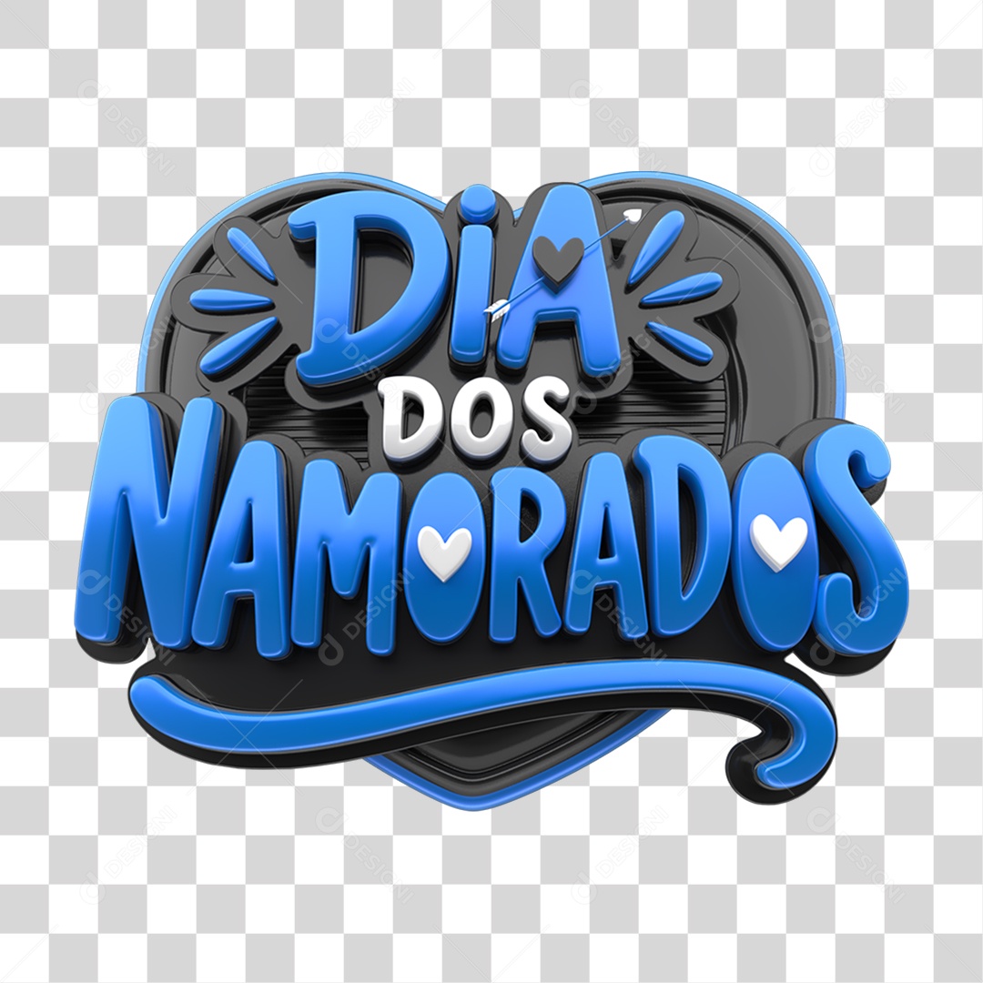 Selo 3D Dia dos Namorados PNG Transparente