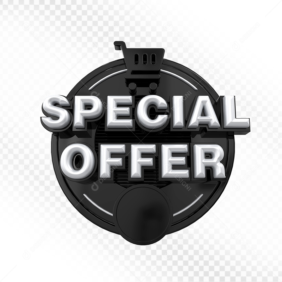 Selo 3D Preto Special Offer Para Composição PSD