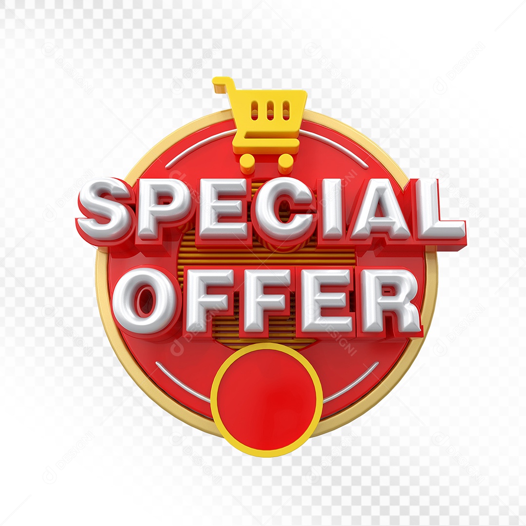 Selo 3D Vermelho Special Offer Para Composição PSD