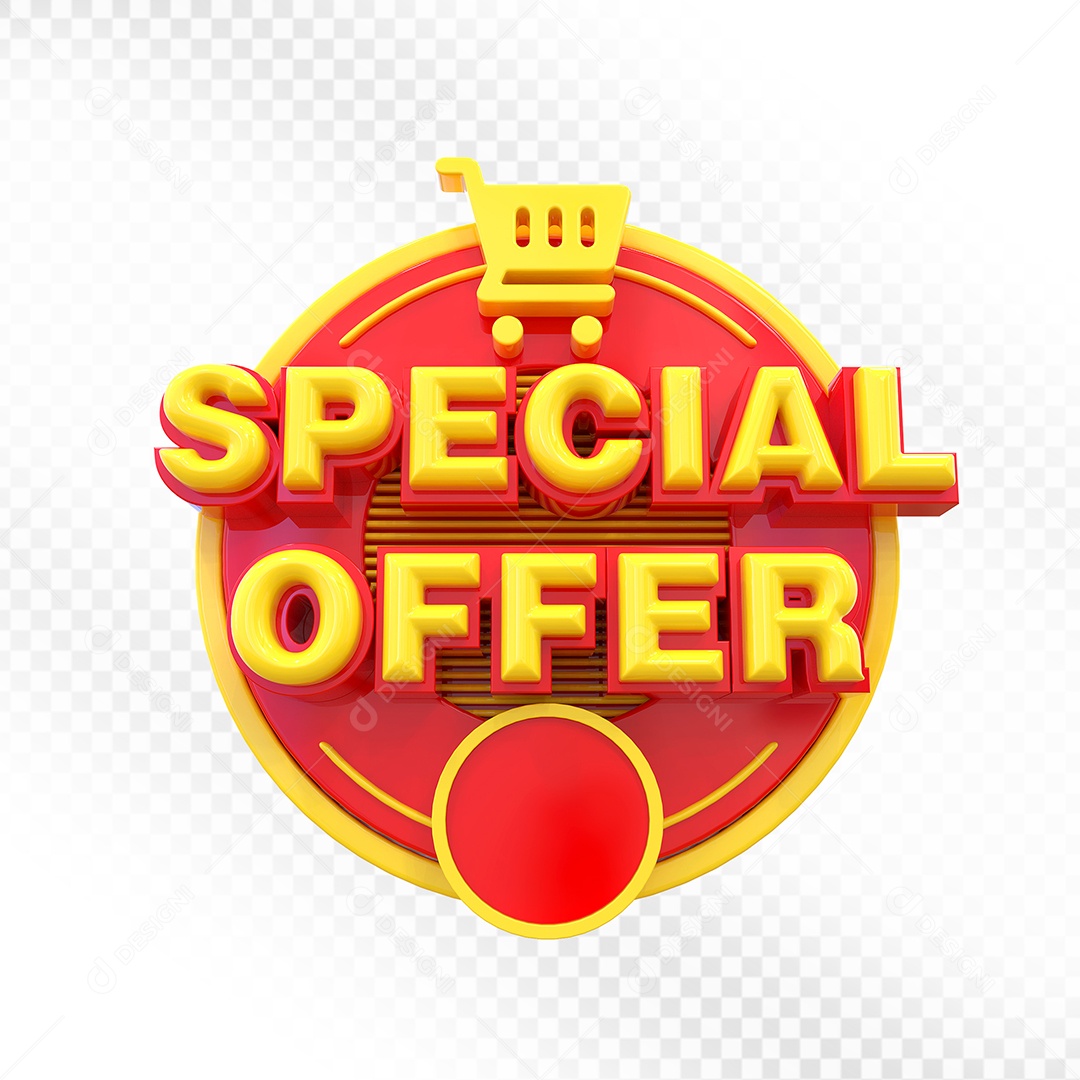 Selo 3D Vermelho Special Offer Para Composição PSD