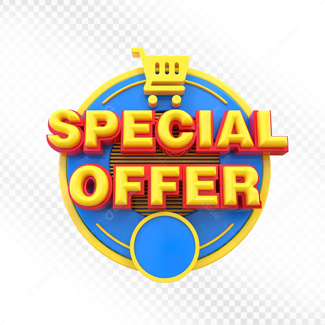Selo 3D Colorido Special Offer Para Composição PSD